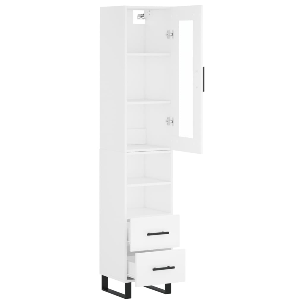 Buffet haut Blanc 34,5x34x180 cm Bois d'ingénierie - XIOS