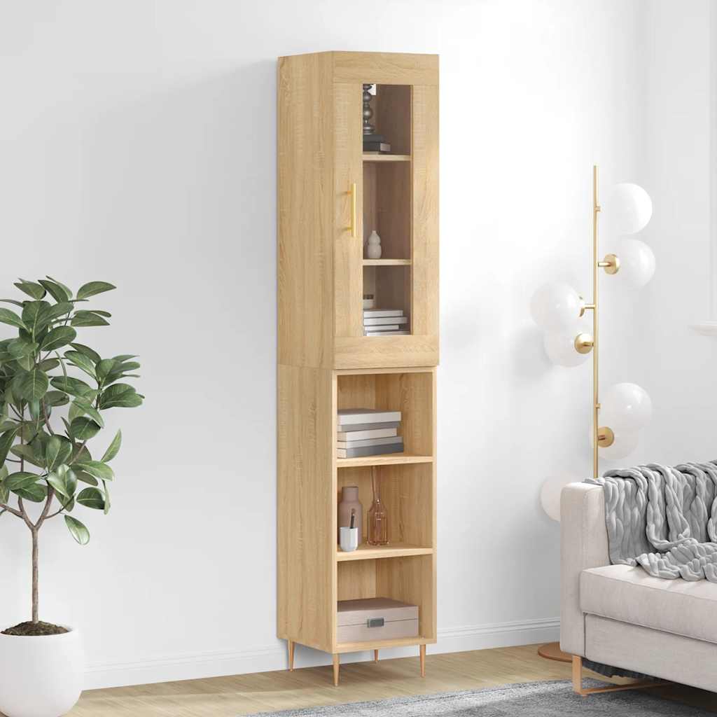 Buffet haut Chêne sonoma 34,5x34x180 cm Bois d'ingénierie - XIOS