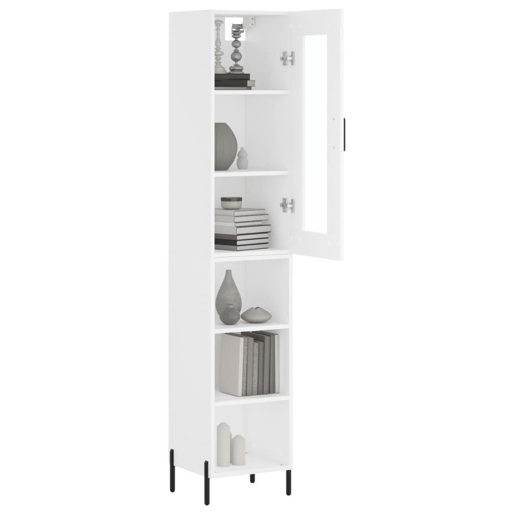 Buffet haut Blanc 34,5x34x180 cm Bois d'ingénierie - XIOS