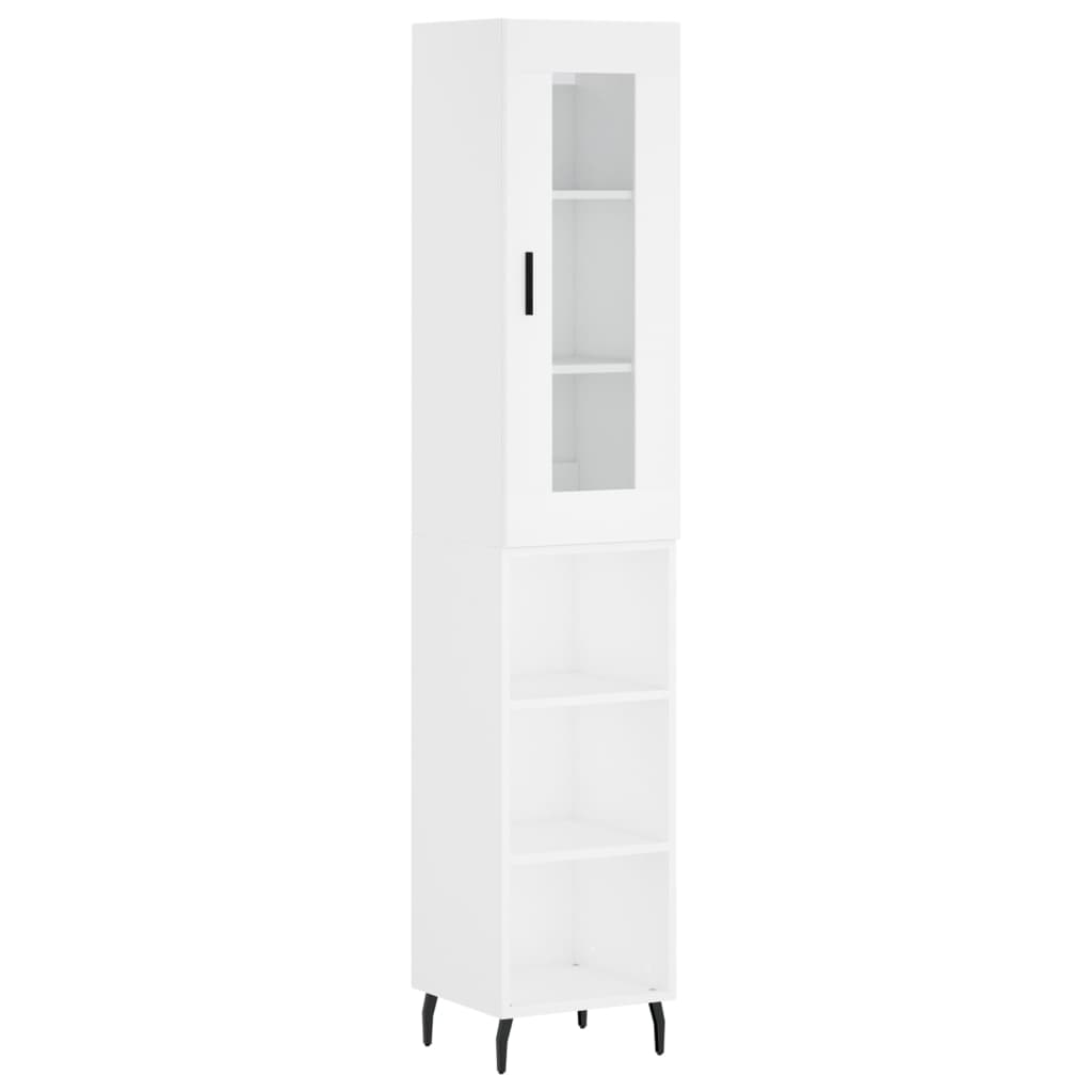 Buffet haut Blanc 34,5x34x180 cm Bois d'ingénierie - XIOS