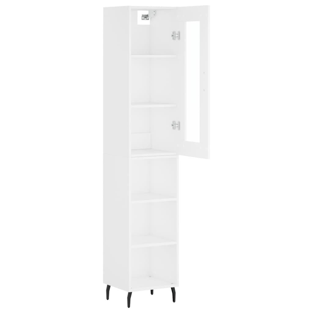 Buffet haut Blanc 34,5x34x180 cm Bois d'ingénierie - XIOS