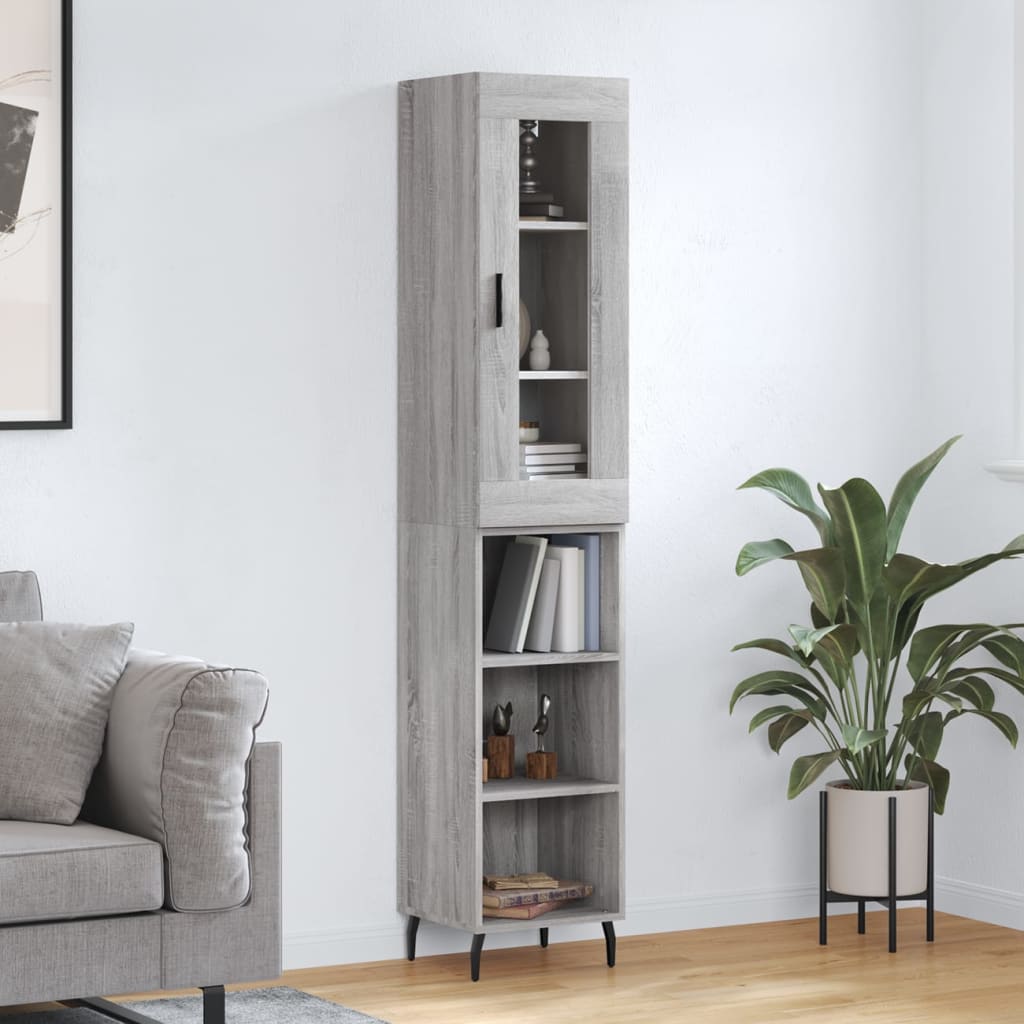 Buffet haut Sonoma gris 34,5x34x180 cm Bois d'ingénierie - XIOS
