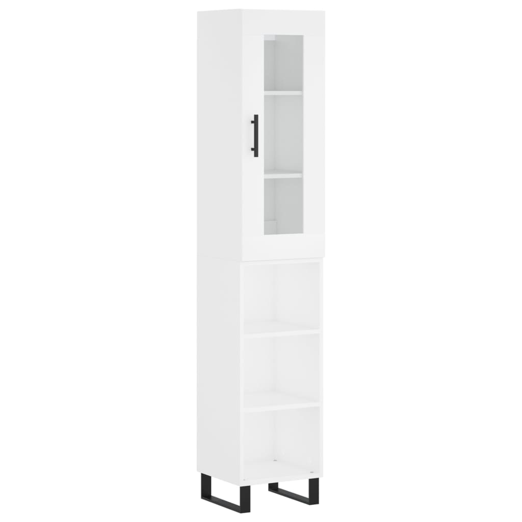 Buffet haut Blanc 34,5x34x180 cm Bois d'ingénierie - XIOS