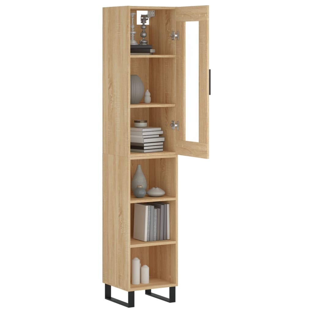 Buffet haut Chêne sonoma 34,5x34x180 cm Bois d'ingénierie - XIOS