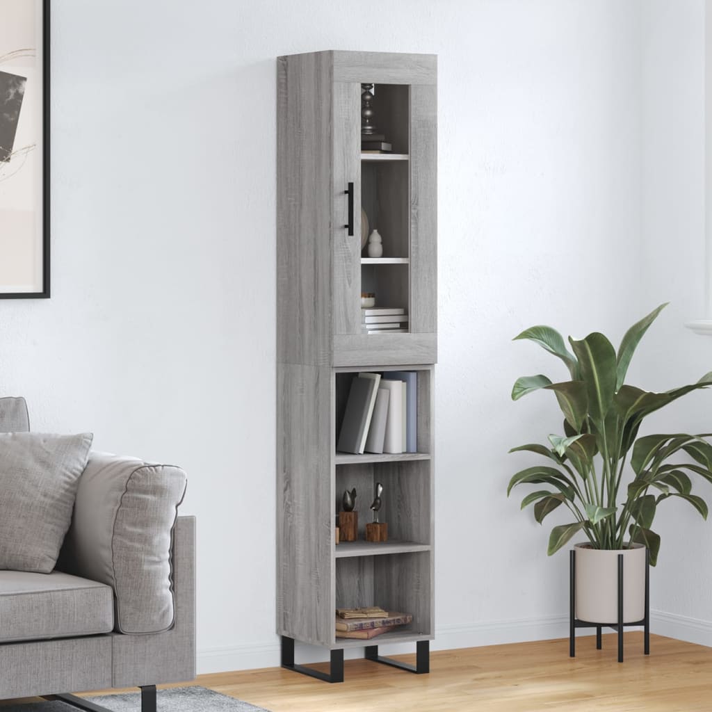 Buffet haut Sonoma gris 34,5x34x180 cm Bois d'ingénierie - XIOS
