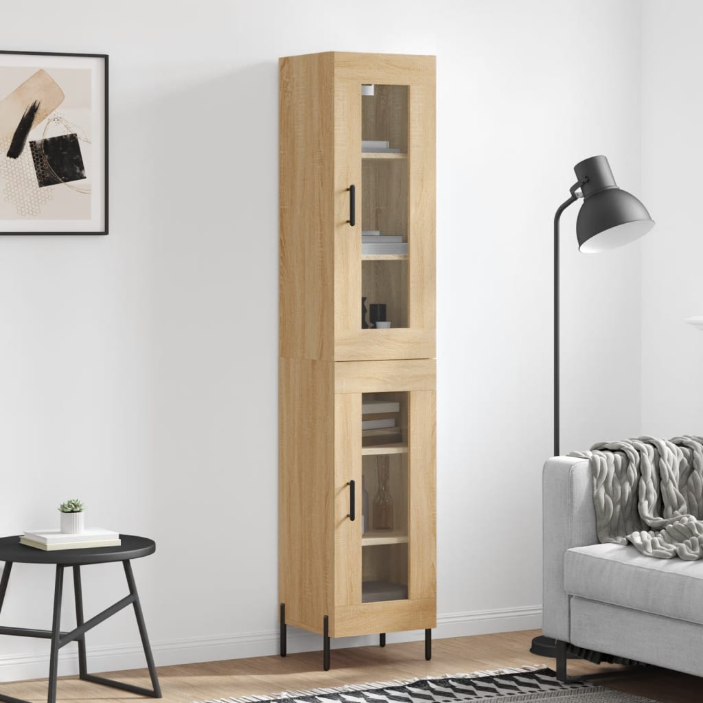 Buffet haut Chêne sonoma 34,5x34x180 cm Bois d'ingénierie - XIOS