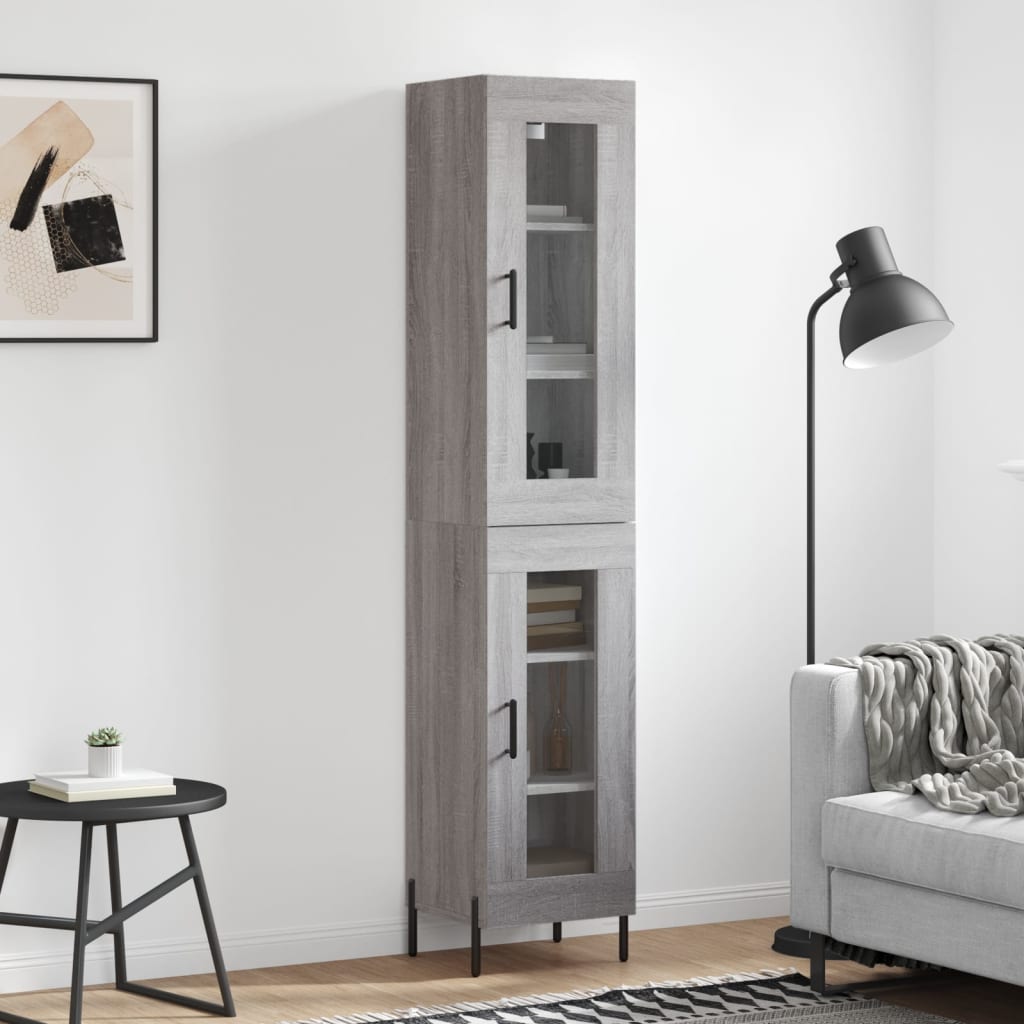 Buffet haut Sonoma gris 34,5x34x180 cm Bois d'ingénierie - XIOS