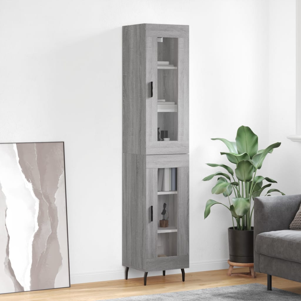 Buffet haut Sonoma gris 34,5x34x180 cm Bois d'ingénierie - XIOS