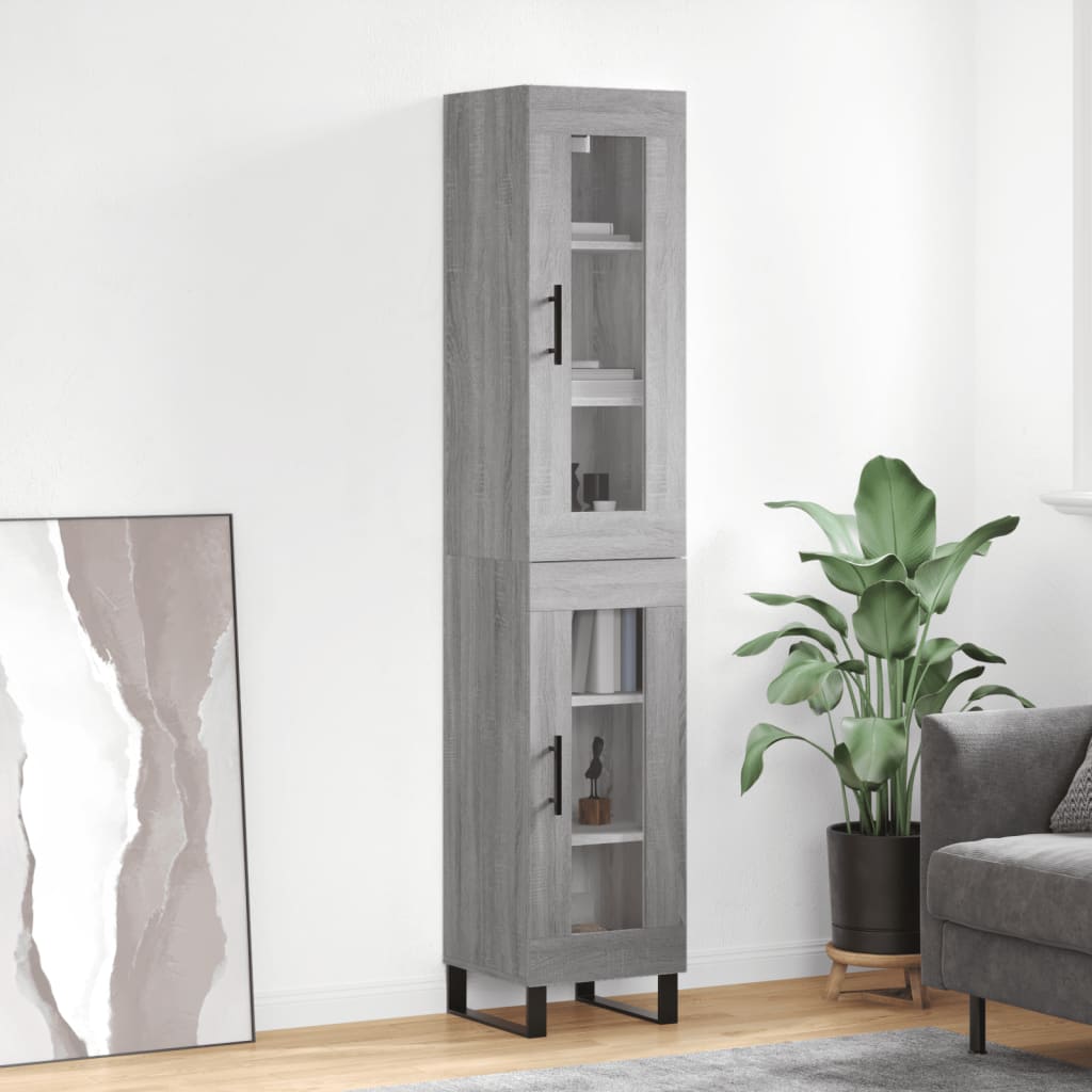 Buffet haut Sonoma gris 34,5x34x180 cm Bois d'ingénierie - XIOS