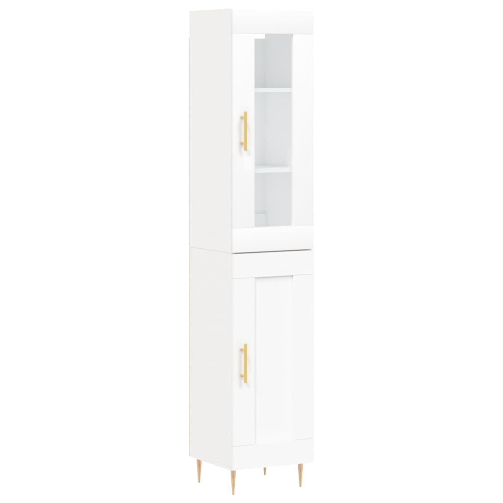Buffet haut Blanc 34,5x34x180 cm Bois d'ingénierie - XIOS