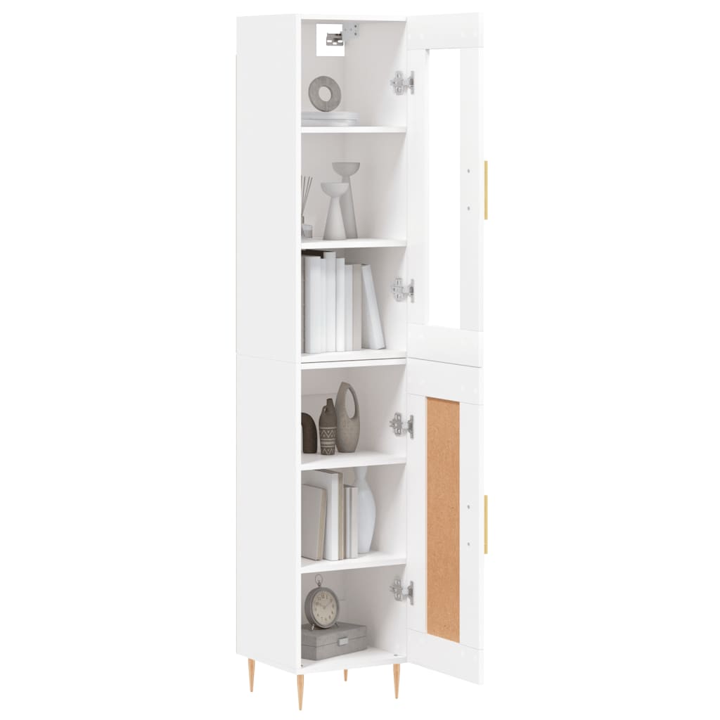 Buffet haut Blanc 34,5x34x180 cm Bois d'ingénierie - XIOS