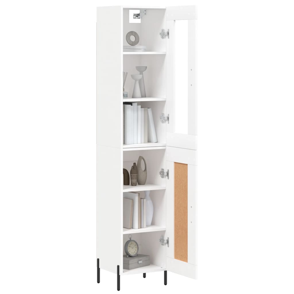 Buffet haut Blanc 34,5x34x180 cm Bois d'ingénierie - XIOS