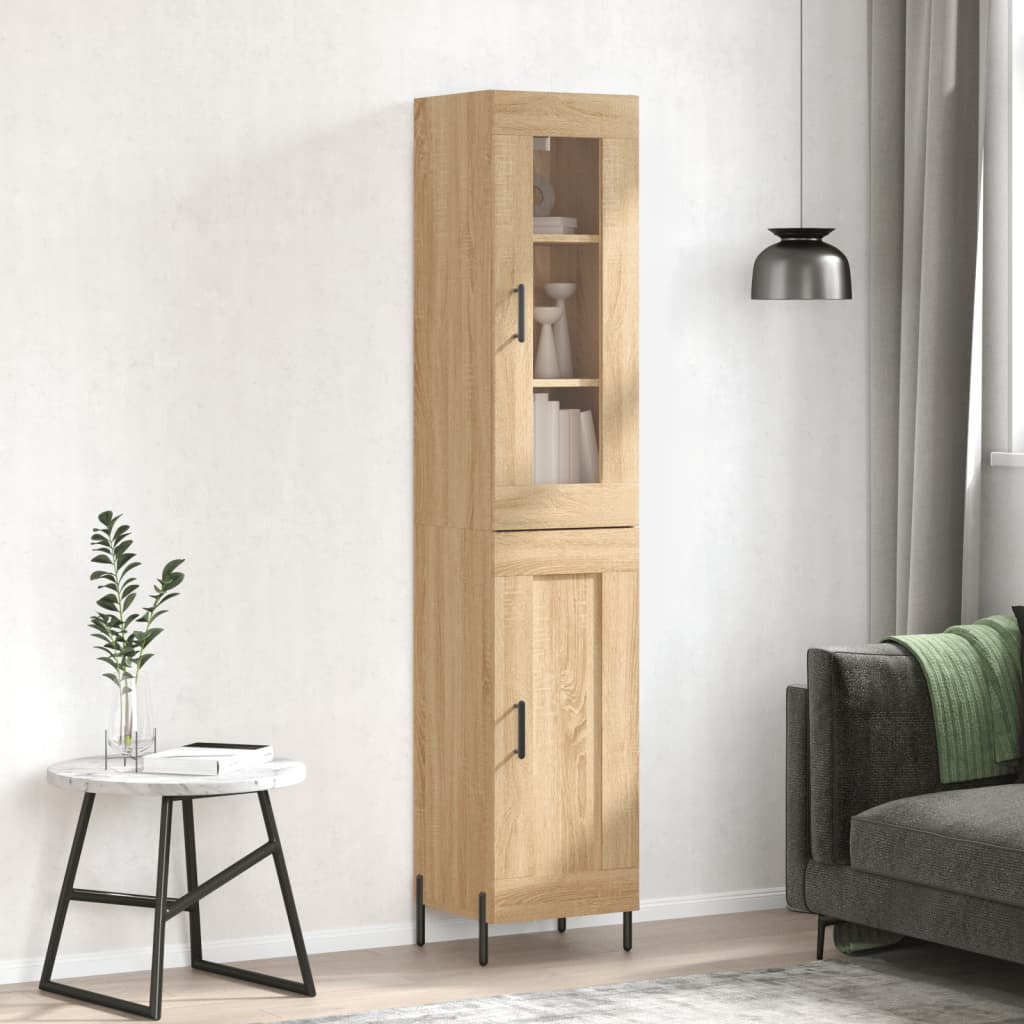 Buffet haut Chêne sonoma 34,5x34x180 cm Bois d'ingénierie - XIOS