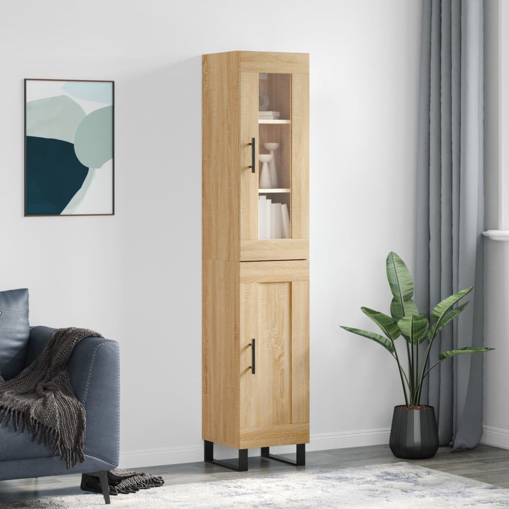 Buffet haut Chêne sonoma 34,5x34x180 cm Bois d'ingénierie - XIOS