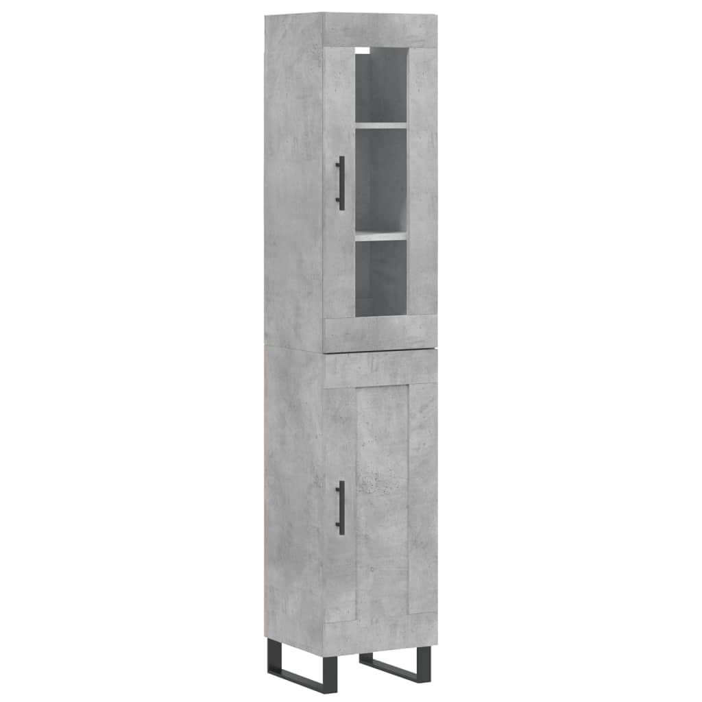 Buffet haut Gris béton 34,5x34x180 cm Bois d'ingénierie - XIOS