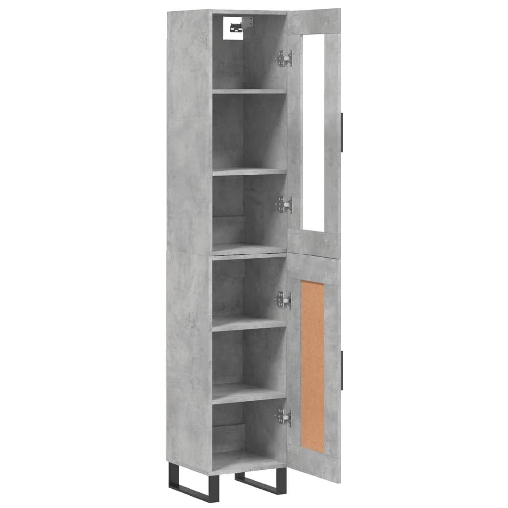 Buffet haut Gris béton 34,5x34x180 cm Bois d'ingénierie - XIOS