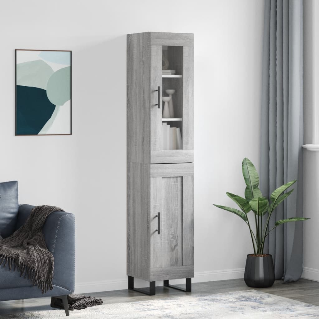 Buffet haut Sonoma gris 34,5x34x180 cm Bois d'ingénierie - XIOS