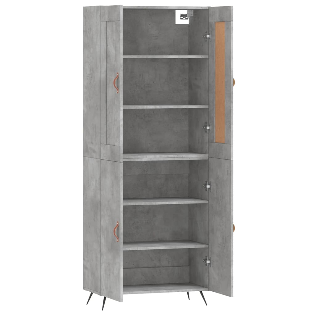 Buffet haut Gris béton 69,5x34x180 cm Bois d'ingénierie - XIOS