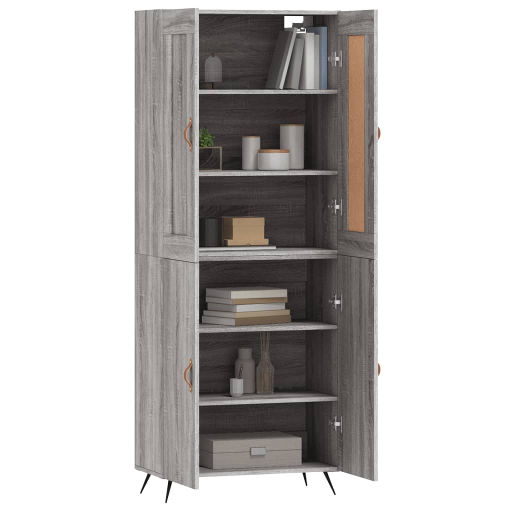 Buffet haut Sonoma gris 69,5x34x180 cm Bois d'ingénierie - XIOS