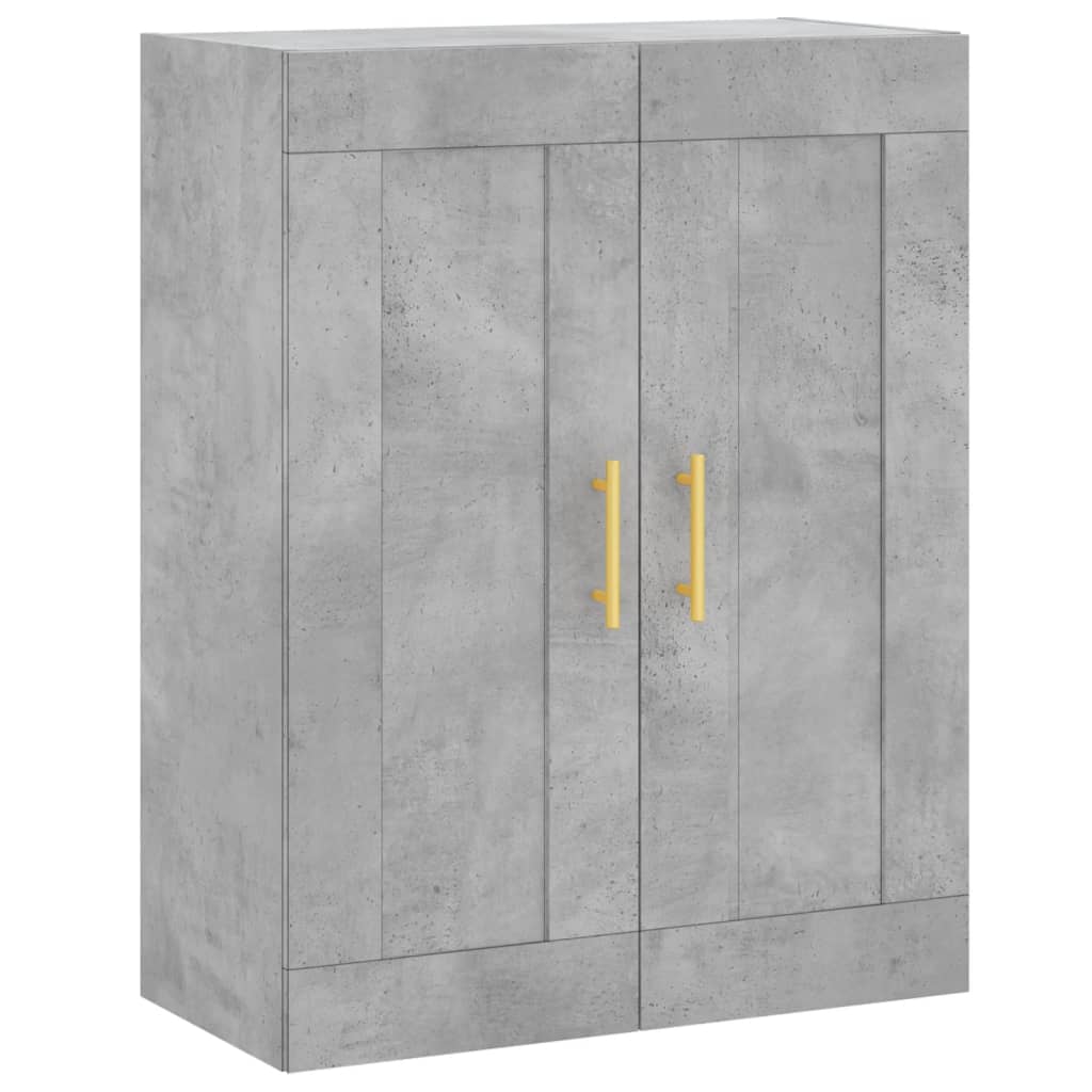 Buffet haut Gris béton 69,5x34x180 cm Bois d'ingénierie - XIOS