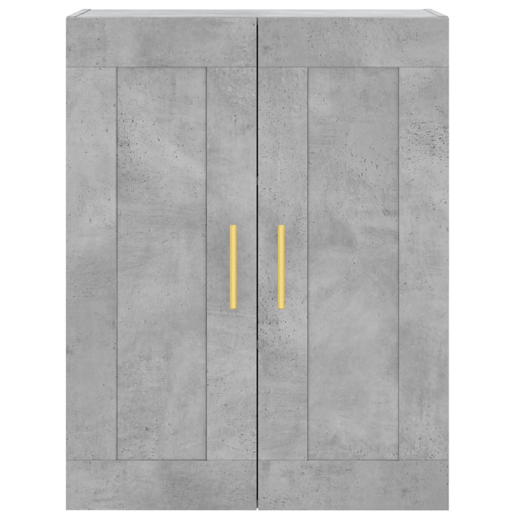 Buffet haut Gris béton 69,5x34x180 cm Bois d'ingénierie - XIOS