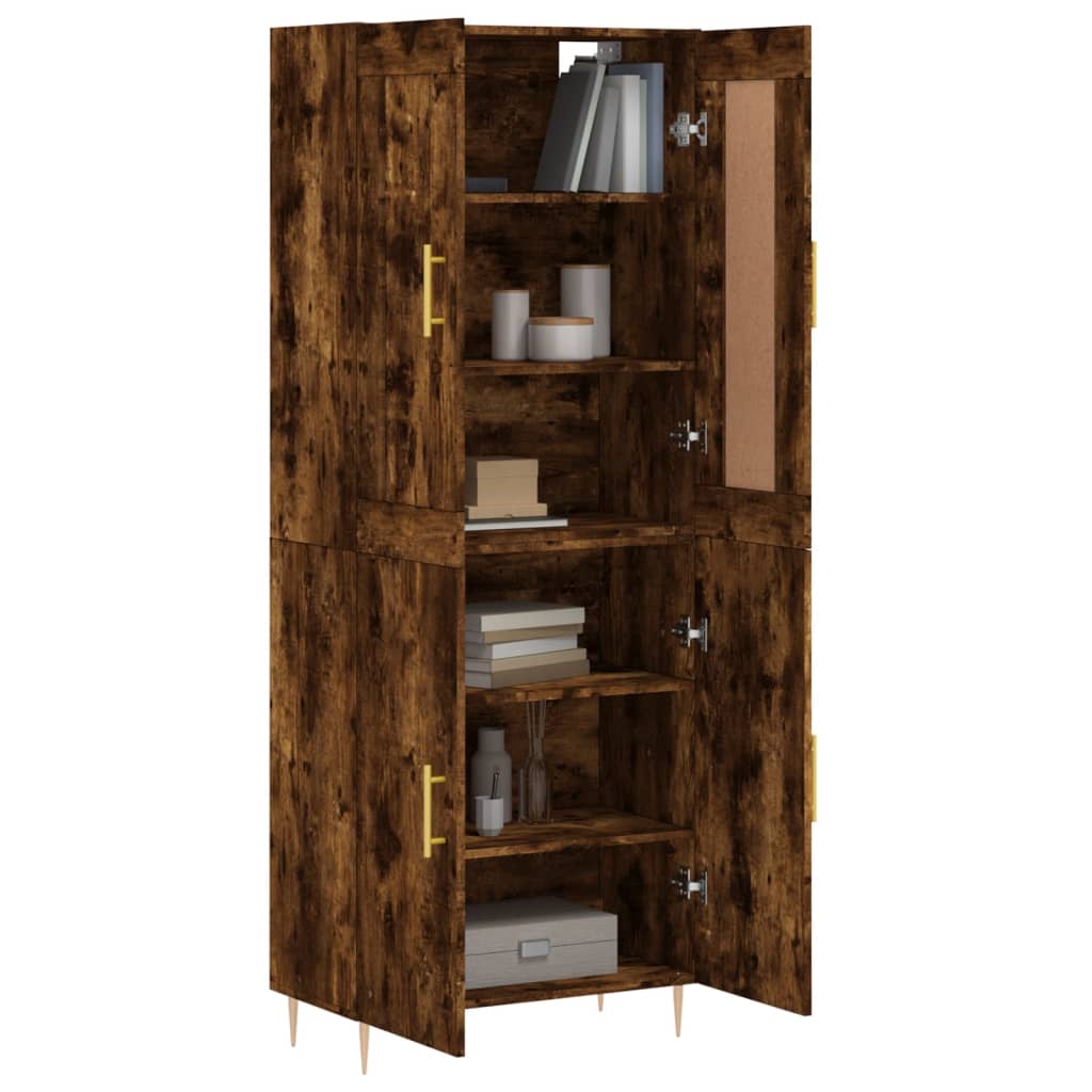 Buffet haut Chêne fumé 69,5x34x180 cm Bois d'ingénierie - XIOS