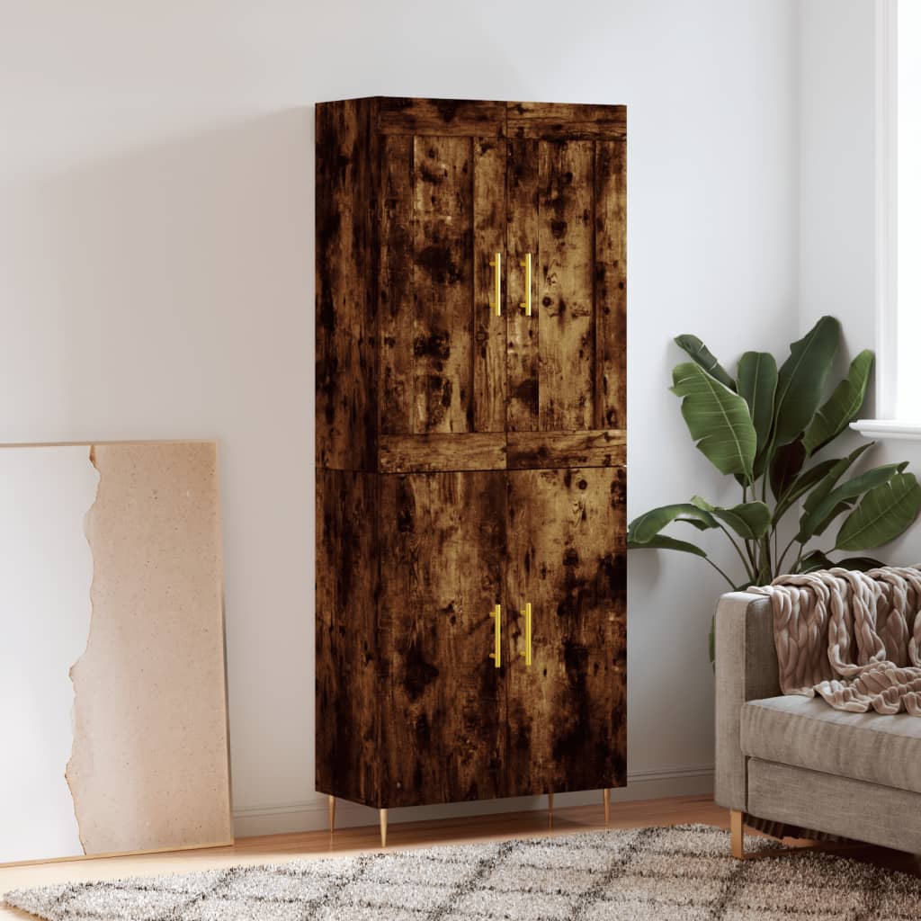 Buffet haut Chêne fumé 69,5x34x180 cm Bois d'ingénierie - XIOS