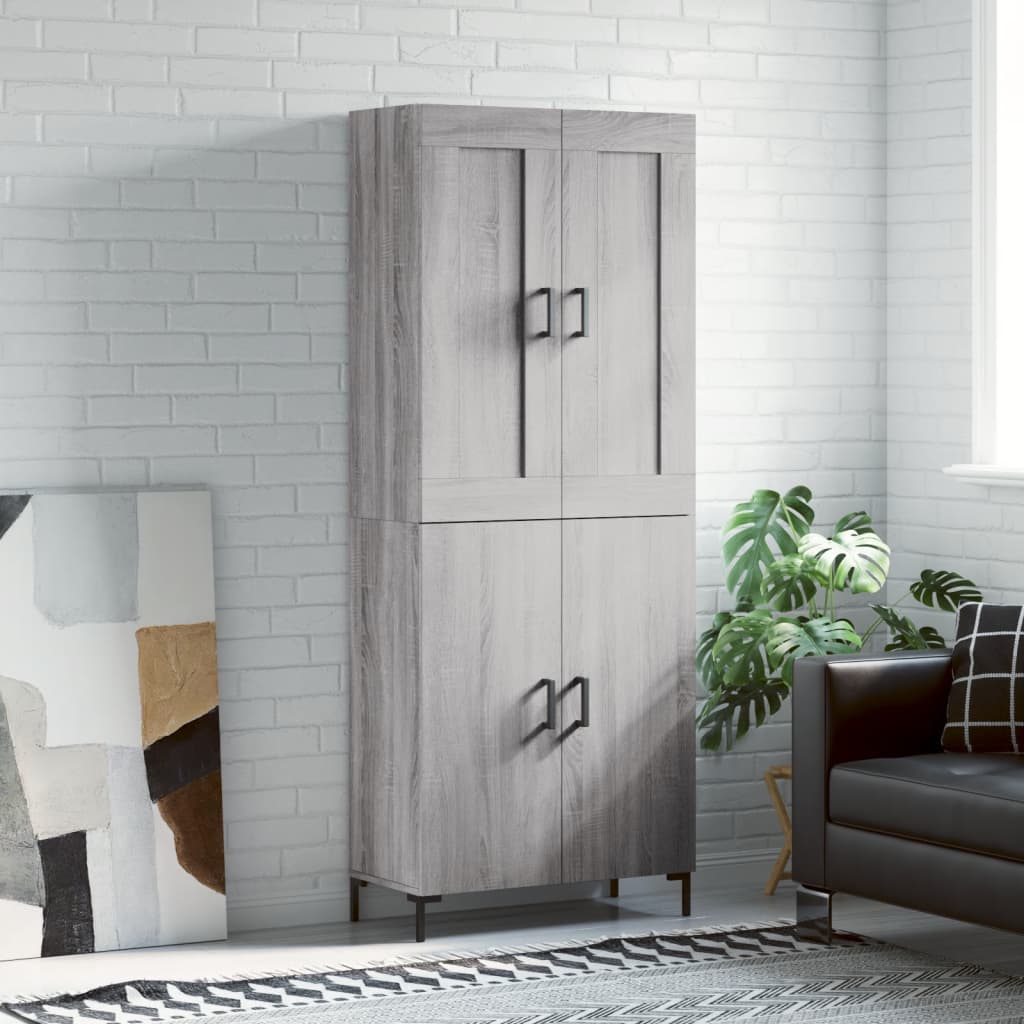 Buffet haut Sonoma gris 69,5x34x180 cm Bois d'ingénierie - XIOS