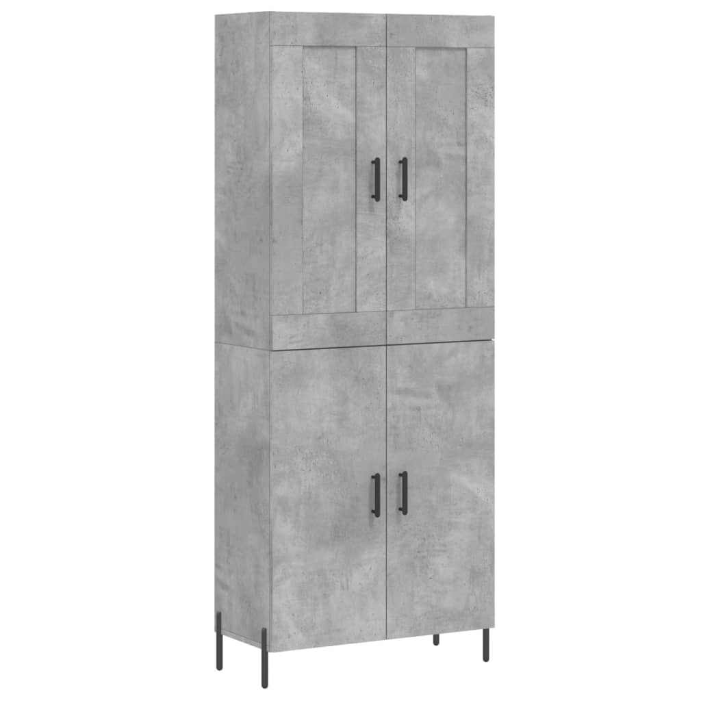 Buffet haut Gris béton 69,5x34x180 cm Bois d'ingénierie - XIOS