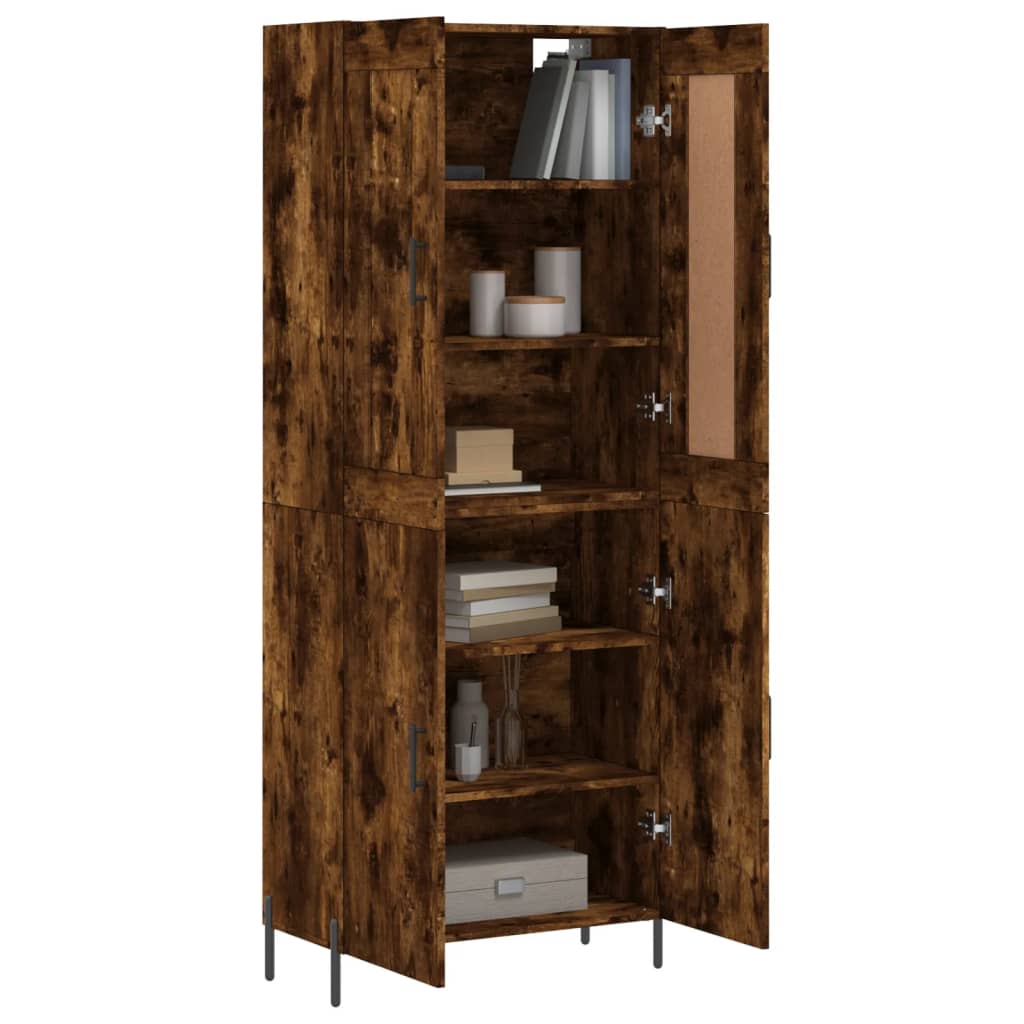 Buffet haut Chêne fumé 69,5x34x180 cm Bois d'ingénierie - XIOS