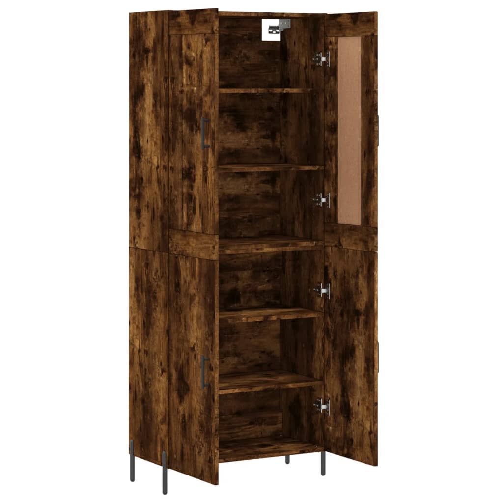 Buffet haut Chêne fumé 69,5x34x180 cm Bois d'ingénierie - XIOS