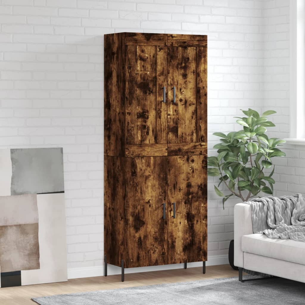 Buffet haut Chêne fumé 69,5x34x180 cm Bois d'ingénierie - XIOS