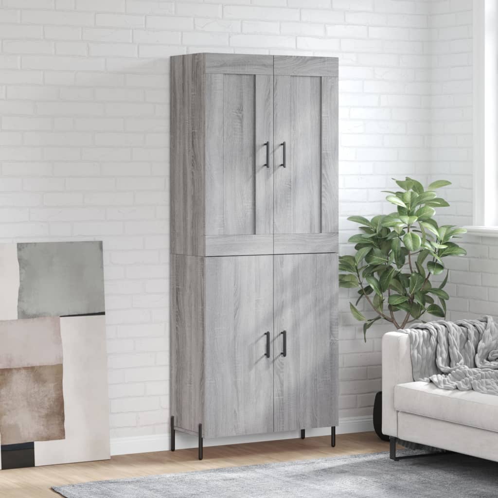 Buffet haut Sonoma gris 69,5x34x180 cm Bois d'ingénierie - XIOS