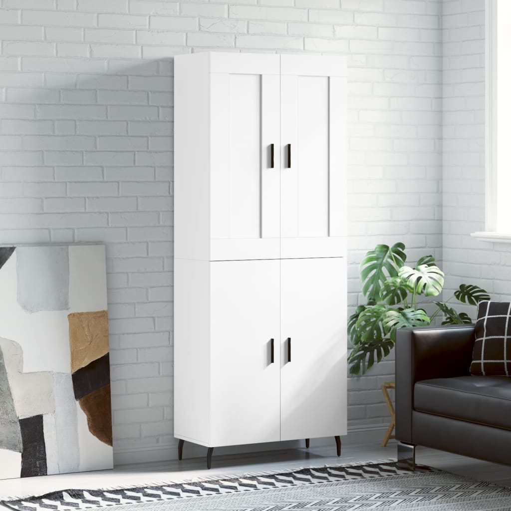 Buffet haut Blanc 69,5x34x180 cm Bois d'ingénierie - XIOS