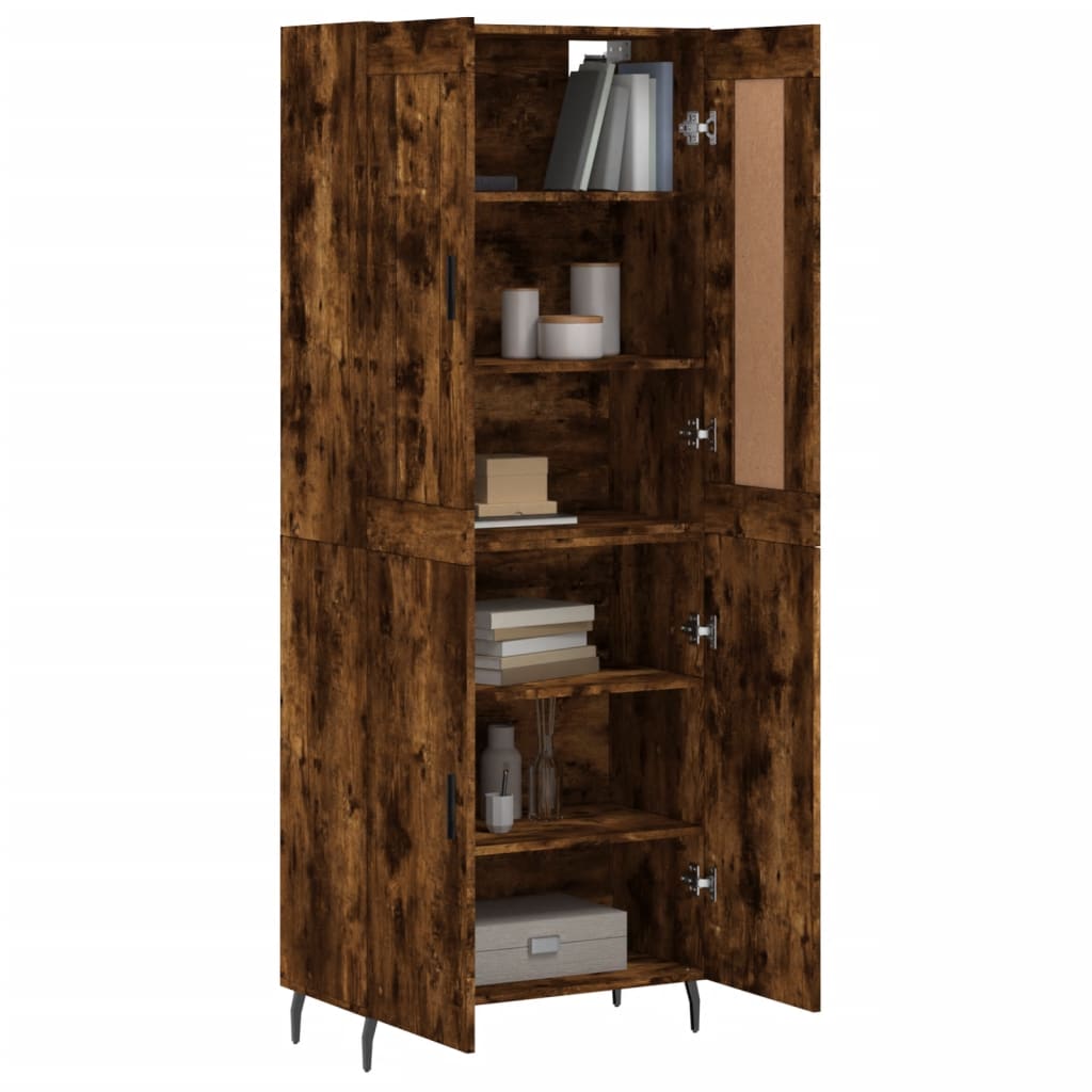 Buffet haut Chêne fumé 69,5x34x180 cm Bois d'ingénierie - XIOS
