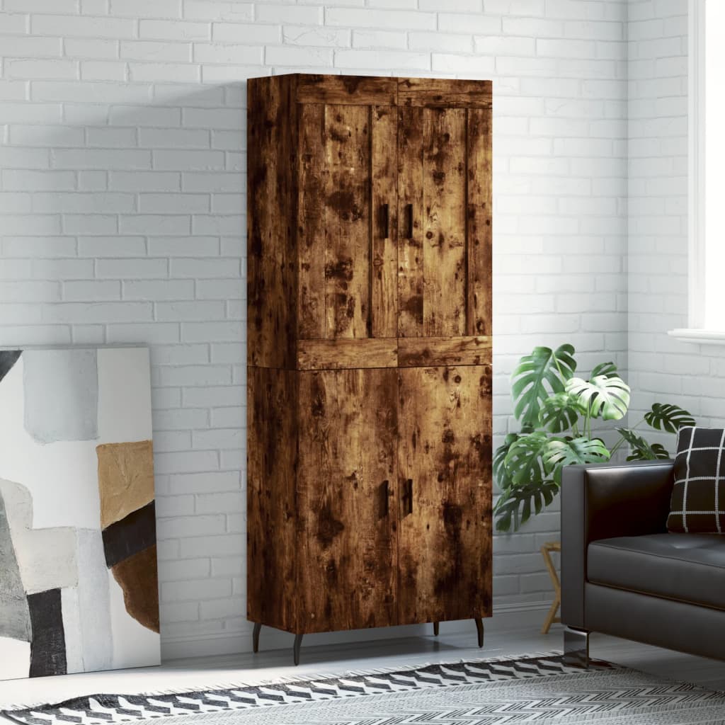 Buffet haut Chêne fumé 69,5x34x180 cm Bois d'ingénierie - XIOS