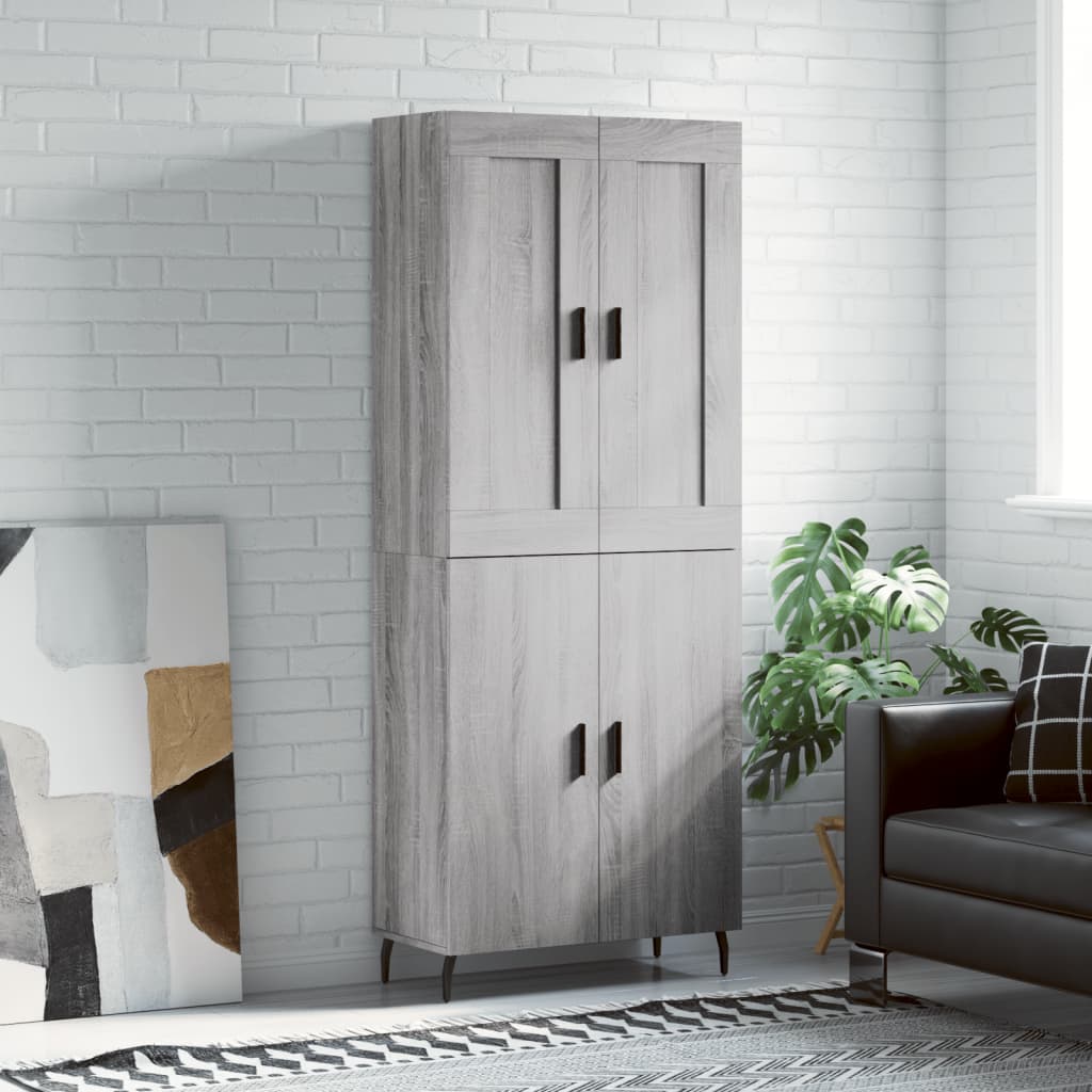 Buffet haut Sonoma gris 69,5x34x180 cm Bois d'ingénierie - XIOS