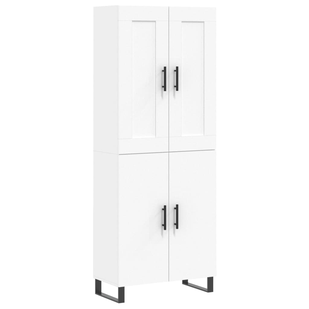 Buffet haut Blanc 69,5x34x180 cm Bois d'ingénierie