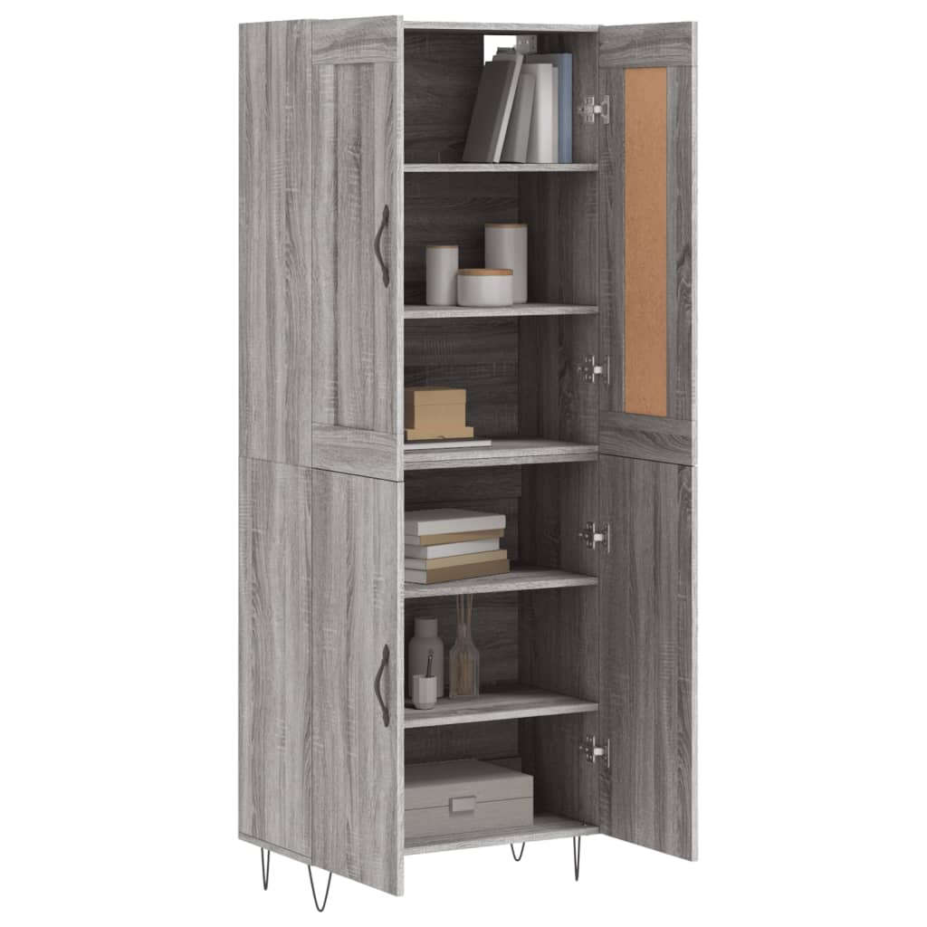 Buffet haut Sonoma gris 69,5x34x180 cm Bois d'ingénierie - XIOS