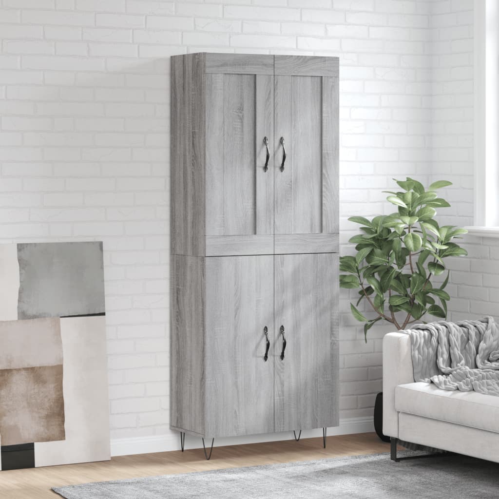 Buffet haut Sonoma gris 69,5x34x180 cm Bois d'ingénierie - XIOS