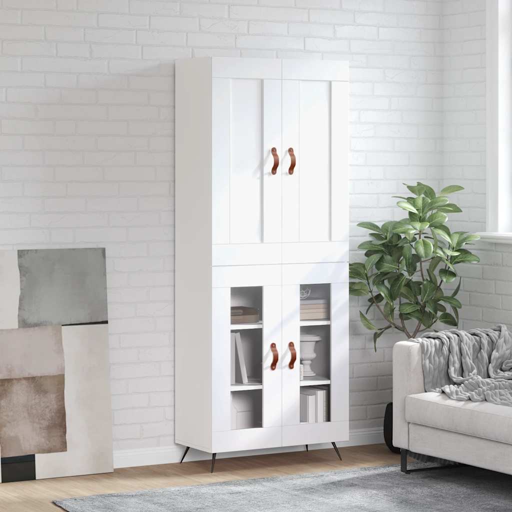 Buffet haut Blanc 69,5x34x180 cm Bois d'ingénierie - XIOS