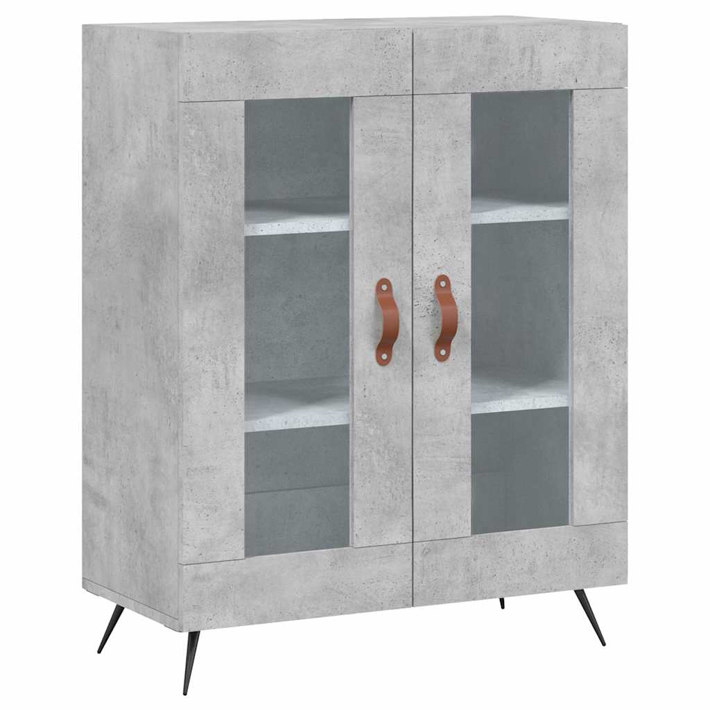 Buffet haut Gris béton 69,5x34x180 cm Bois d'ingénierie - XIOS