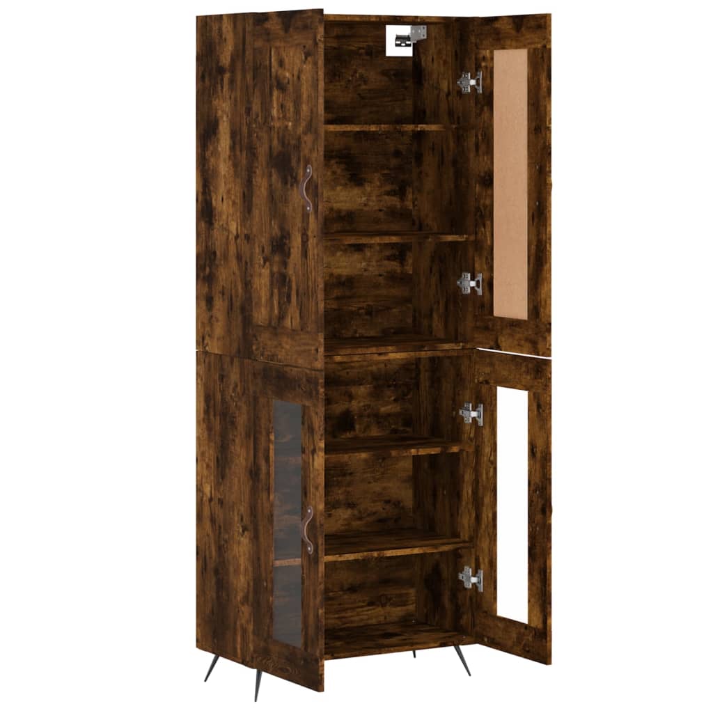 Buffet haut Chêne fumé 69,5x34x180 cm Bois d'ingénierie - XIOS