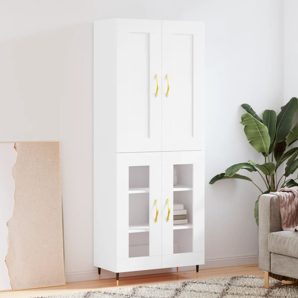 Buffet haut Blanc 69,5x34x180 cm Bois d'ingénierie - XIOS