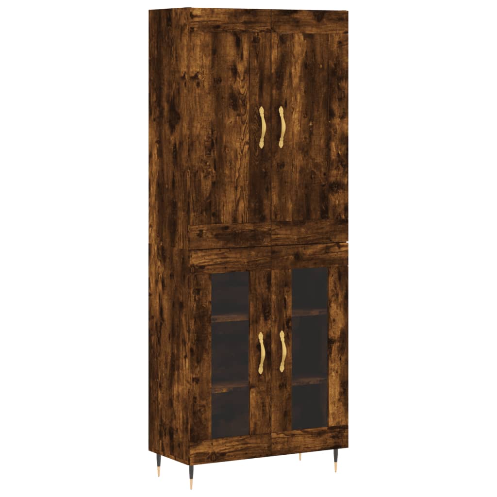 Buffet haut Chêne fumé 69,5x34x180 cm Bois d'ingénierie - XIOS