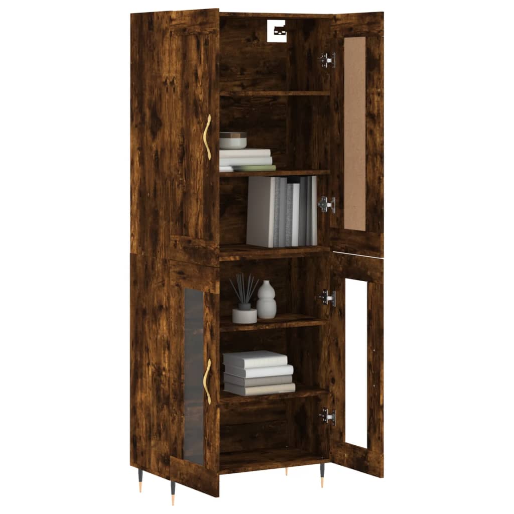 Buffet haut Chêne fumé 69,5x34x180 cm Bois d'ingénierie - XIOS