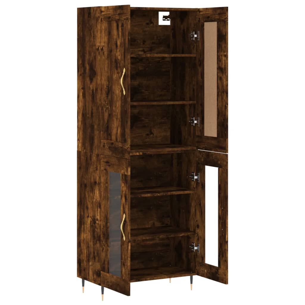 Buffet haut Chêne fumé 69,5x34x180 cm Bois d'ingénierie - XIOS