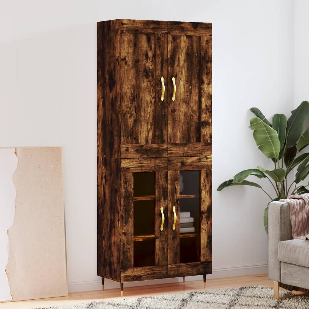 Buffet haut Chêne fumé 69,5x34x180 cm Bois d'ingénierie - XIOS