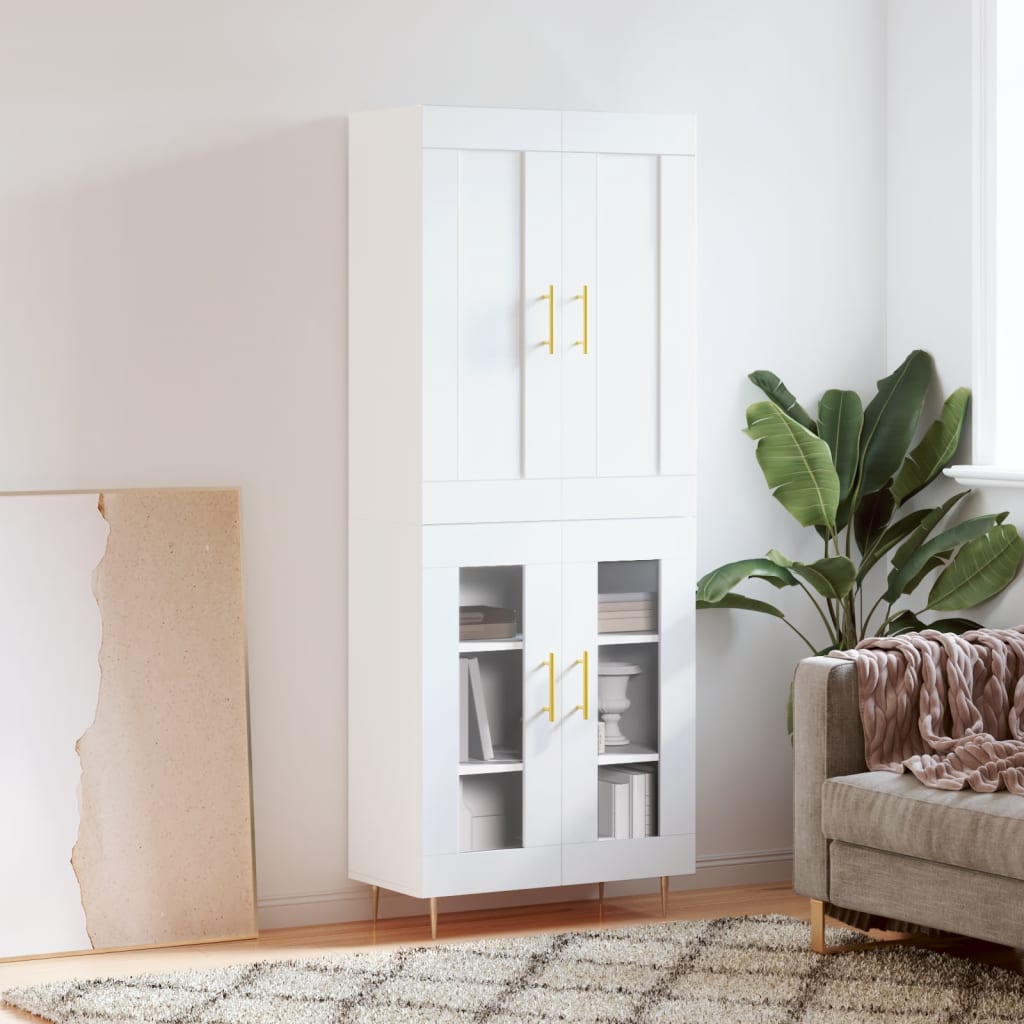 Buffet haut Blanc 69,5x34x180 cm Bois d'ingénierie - XIOS