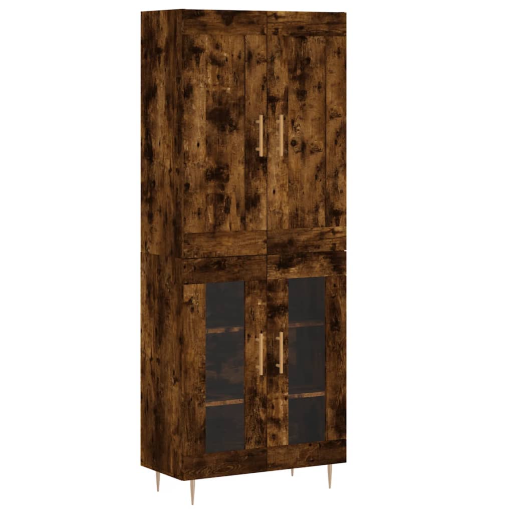 Buffet haut Chêne fumé 69,5x34x180 cm Bois d'ingénierie - XIOS